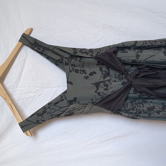 JACOB dress grey silk cotton v-neck sleeveless pleated lined dress 4 - Picture 8 of 12